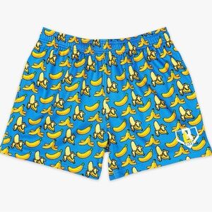 Blue Banana Print Kids Shorts